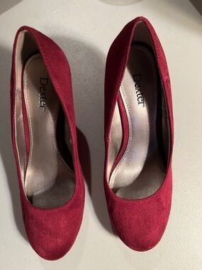 Dexter Burgundy Suede Wedge Pumps